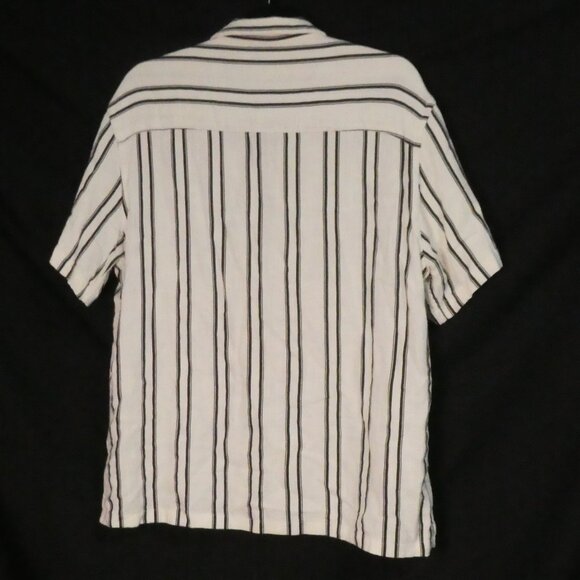 ZARA | XL - extra large | Flowy Striped Button-Up Short Sleeve Casual Shirt - Picture 3 of 15